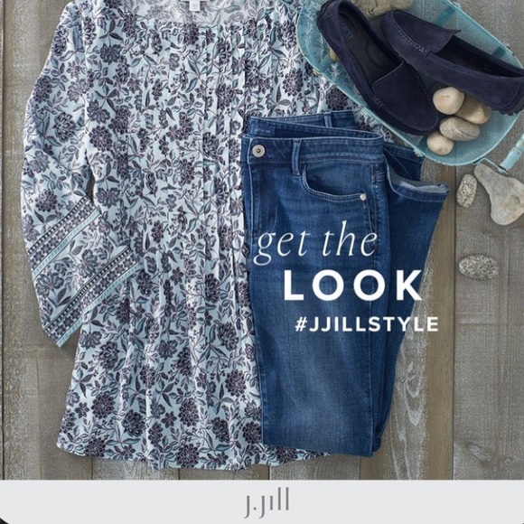 J Jill Jeans Classic Straight Leg Stretch Jeans Distress Wash Womens Size 8 - Picture 3 of 12